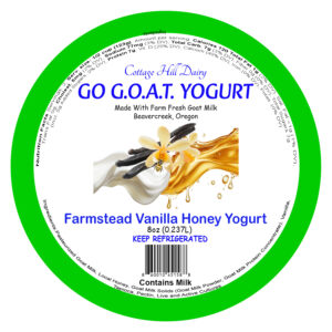 Cottage Hill Dairy Farmstead Vanilla Honey Goat Milk Yogurt in an 8-ounce cup